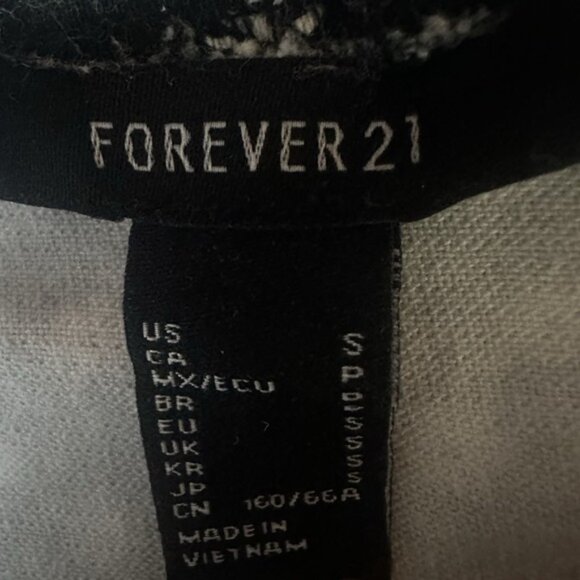 Forever21 womens floral full zip mini skirt size S‎ stretch black cream twill - Picture 6 of 8